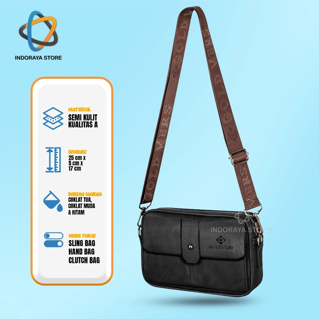 Handbag Clutch Kulit Pria Anti Air Multifungsi 3 in 1 Sling Bag Pria Waterproof Pouch Bag Pria