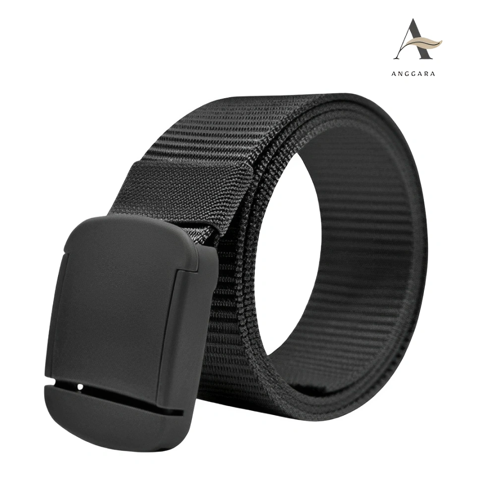 Ikat Pinggang Pria Bahan Nylon Kanvas Aksesoris Fashion Gesper Belt Tactical Sabuk Anti Detector