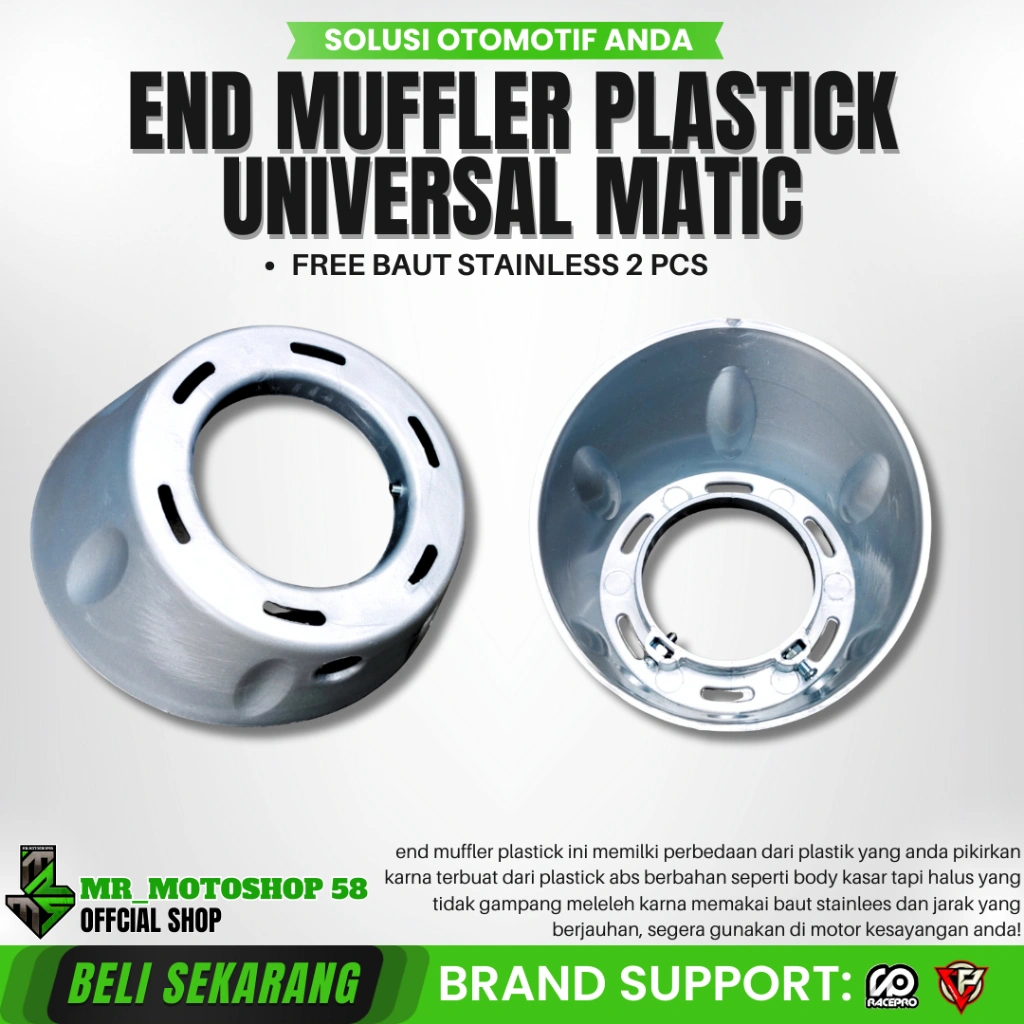 END MUFFLER PLASTICK END CUP UJUNG KNALPOT MATIC BEAT SCOOPY GENIO VARIO 125 150 ADV PCX UNIVERSAL!!