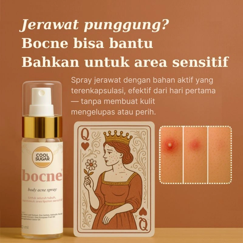 Coolsugar Bocne - Encapsulated Body Acne Spray - InGrow Hair, Jerawat Seluruh Tubuh & Area Sensitif