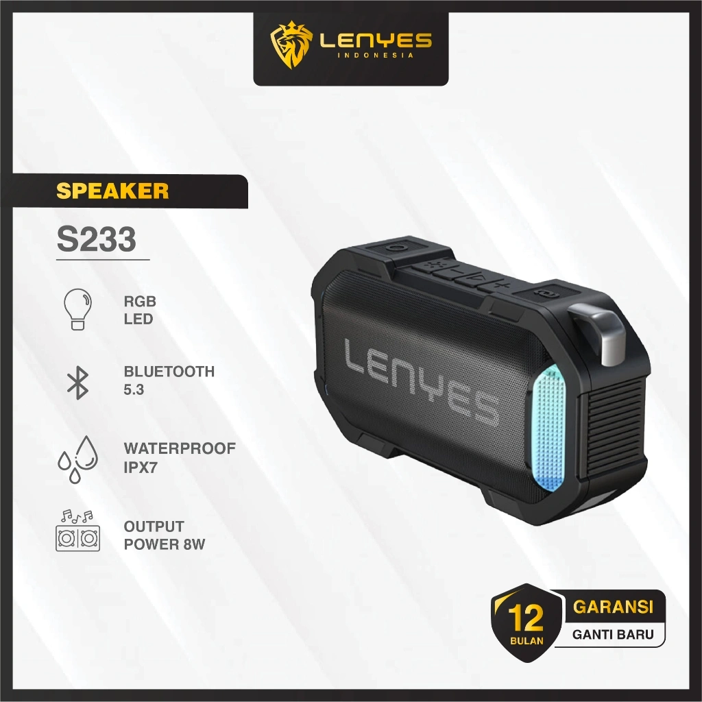 LENYES S233 MagGlow Mini Wireless Speaker Bluetooth 5.3 Magnetic Portable Extra Bass RGB Light DSP Waterproof IPX7 TWS