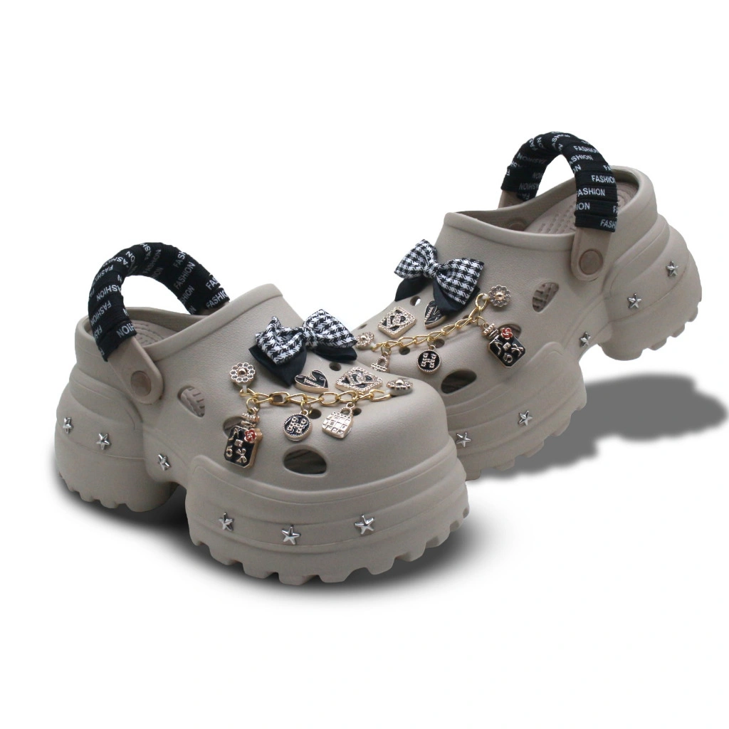 Sandal Baim Wedges Tinggi 10 CM Free Jibbitz Mewah Sandal Baim Fuji