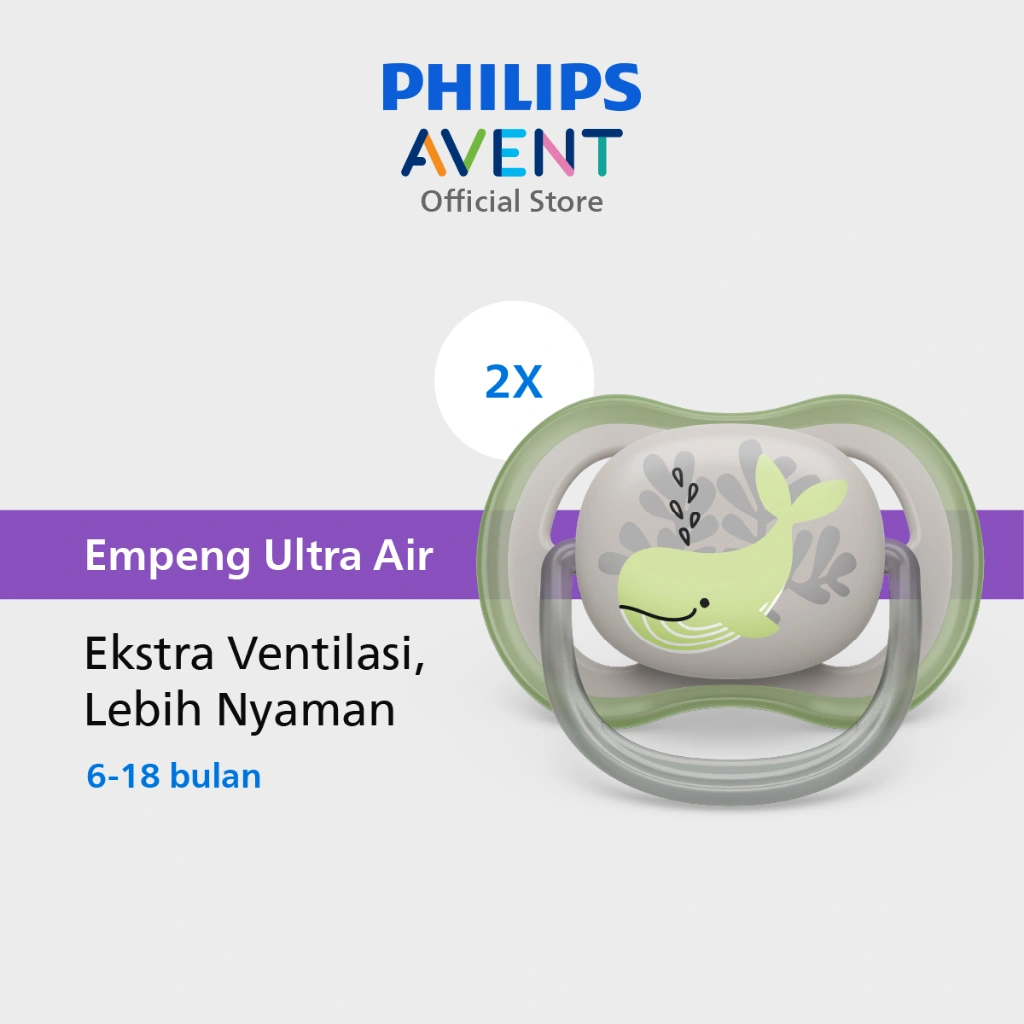 Philips Avent | Empeng Bayi / Soother Bayi | Ultra Air | Empeng dengan Ekstra Ventilasi | Character | 6-18M | SCF085/60