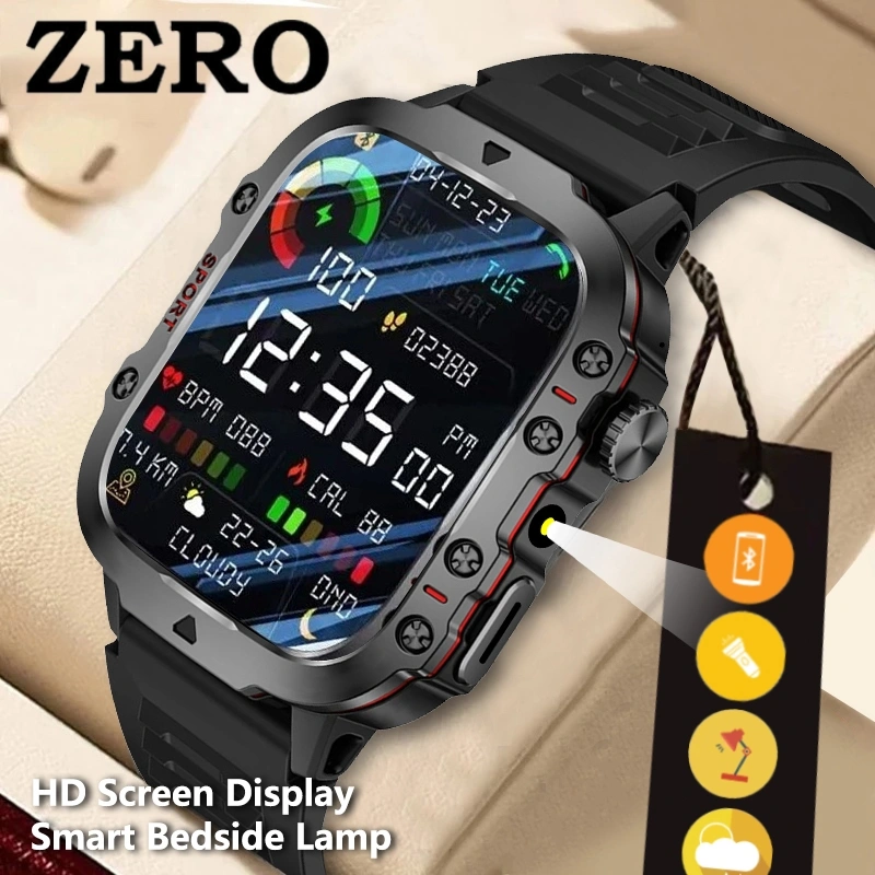 [Outdoor Sports Watches]Zero Mekanis Smartwatch Jam Tangan Keren 1.81Inci Display 100+Olahraga Deteksi Air 3ATM Heart rate/blood pressure/oxygen/Sleep Monitoring Smart Bedside Lamp Customized Wallpaper Music Controls Bluetooth Calling Jam Tangan Wanita Pr