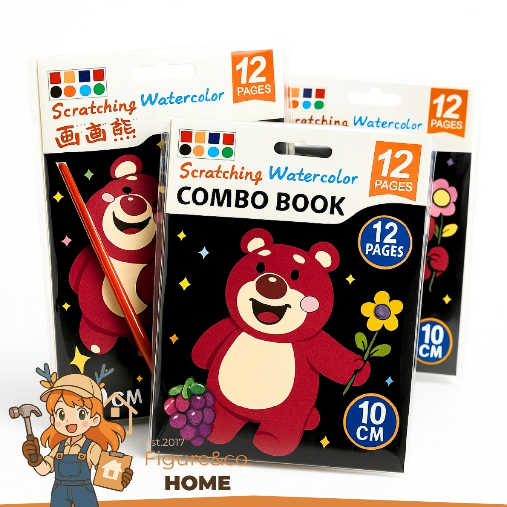 [FM] - Scratch Note Water Color Sanrio Character Edition Premium 12 Pages Painting Kit