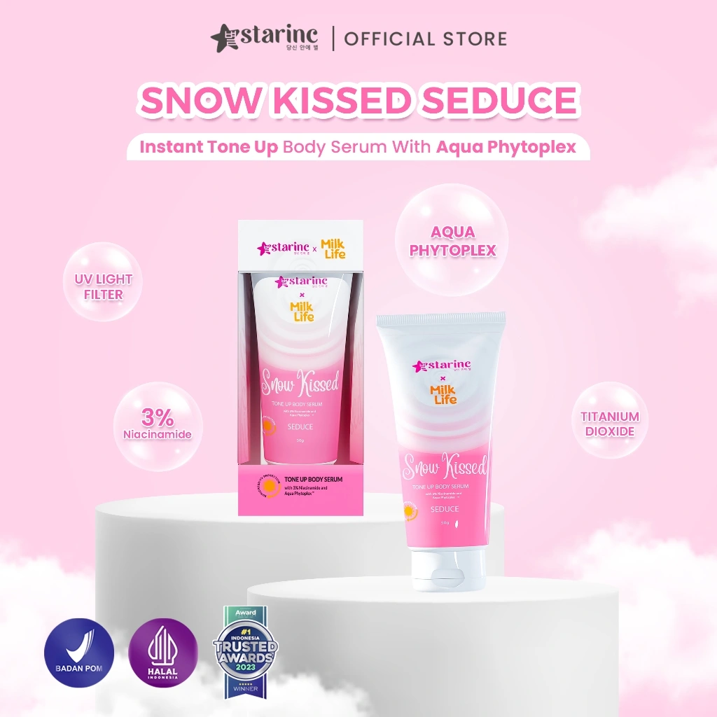 Starinc X Milk Life Snow Kissed Seduce Fun Size 50Gr Instant Tone Up Body Serum Starinc (1pcs)