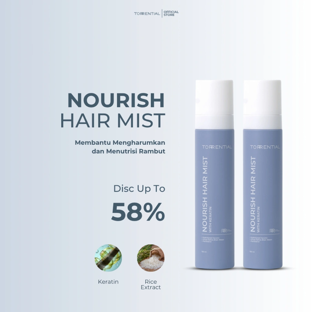 TORRENTIAL Bundle 2 PCS Torrential Nourish Hair Mist | Membantu Mengharumkan Rambut dan Menutrisi Rambut