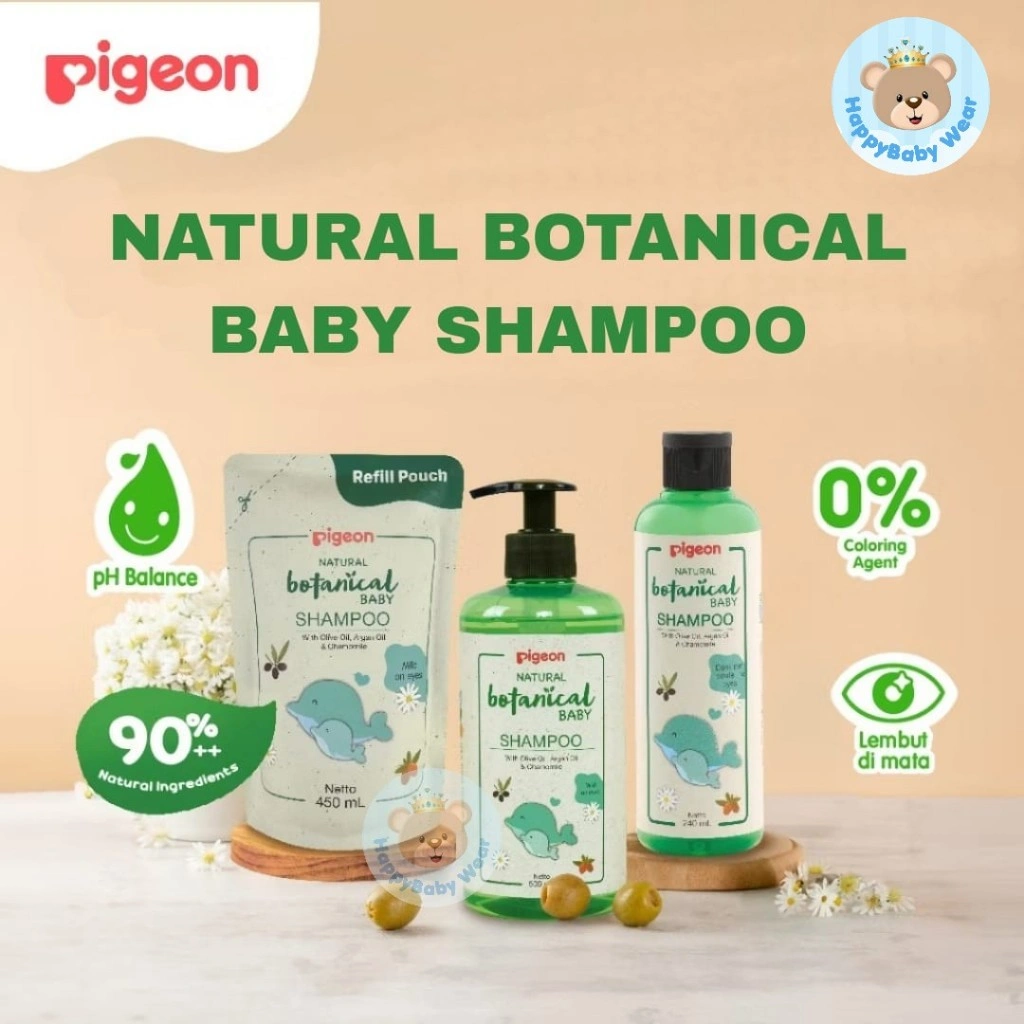 PIGEON Botanical Shampoo Natural Botol Pump Refill | Sampo cair Peralatan Mandi anak & bayi BPOM