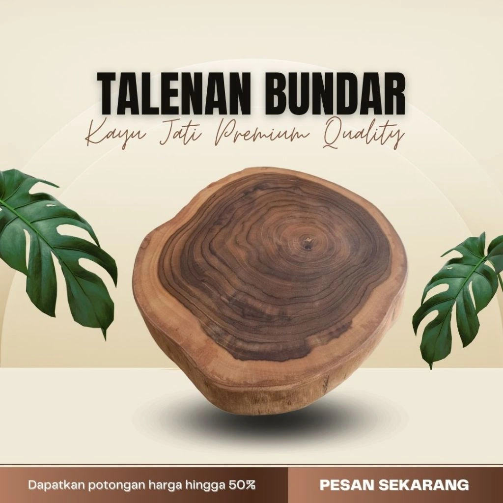 BSJ Talenan Daging Sapi Kayu Jati ukuran 30 - 40 cm tebal 5 cm