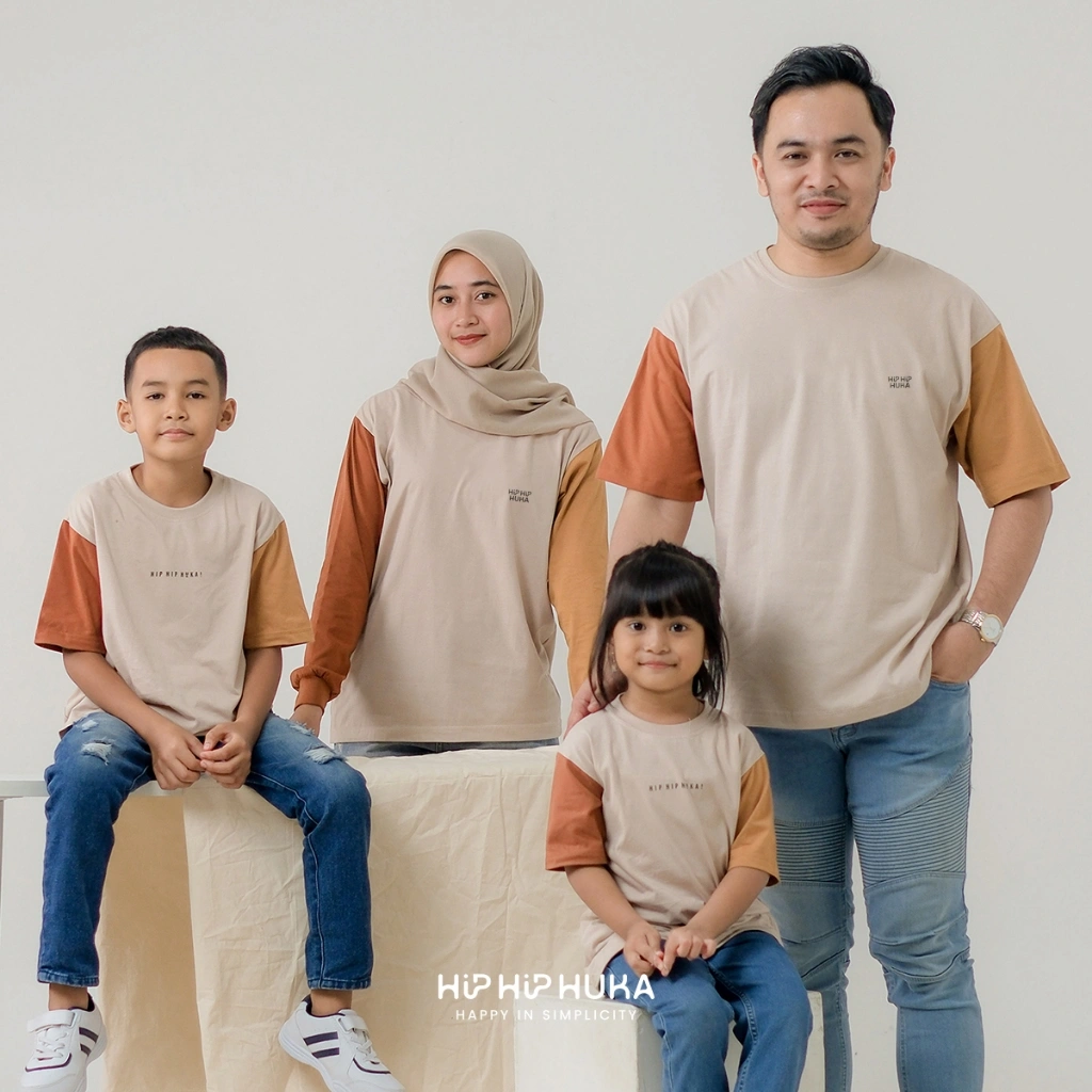 HipHipHuka - Baju Kaos Couple Keluarga Ayah Ibu Anak Pasangan Family Set Busui Friendly Senada Bumi