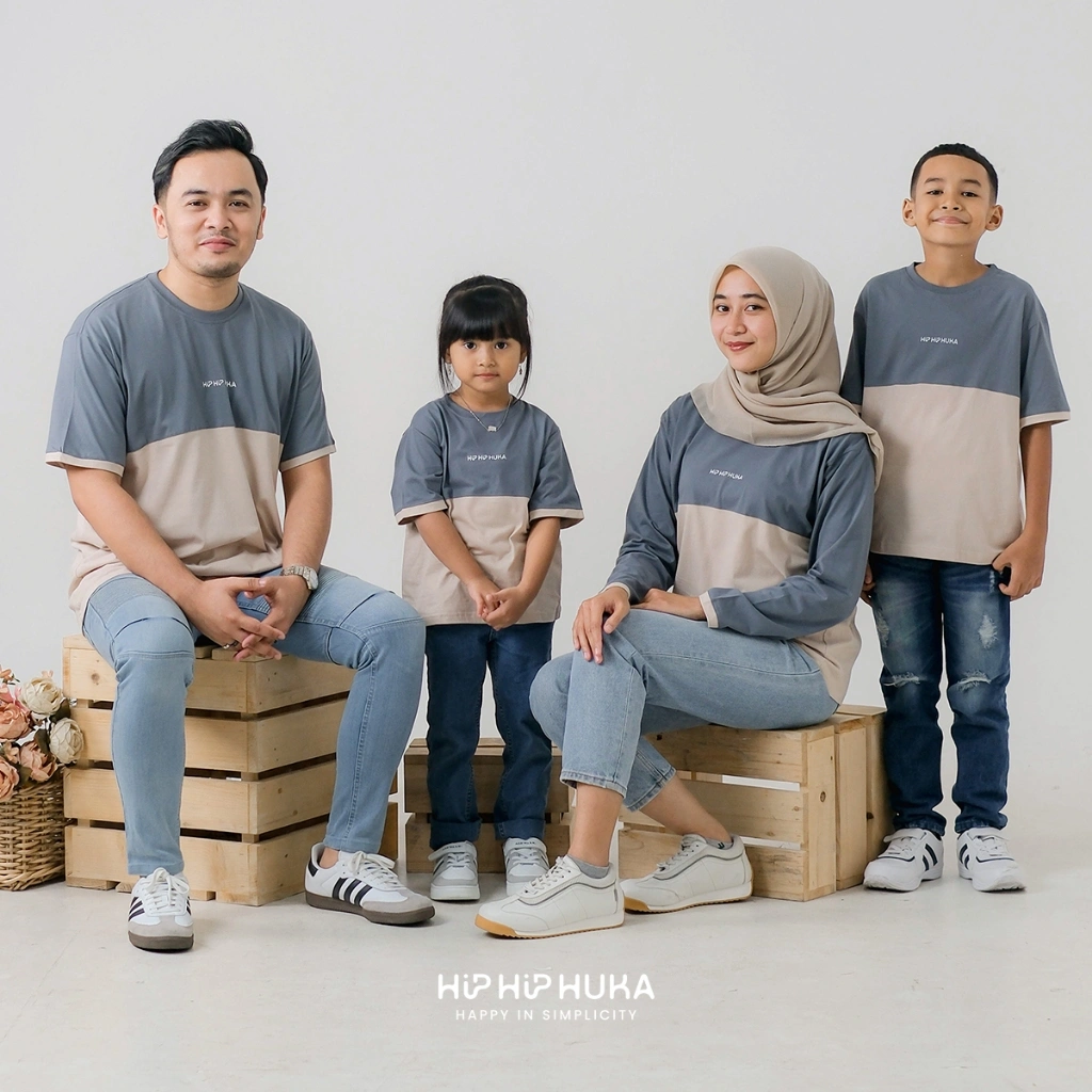 HipHipHuka - Baju Kaos Couple Keluarga Ayah Ibu Anak Family Set Busui Friendly Dwipa Lembah