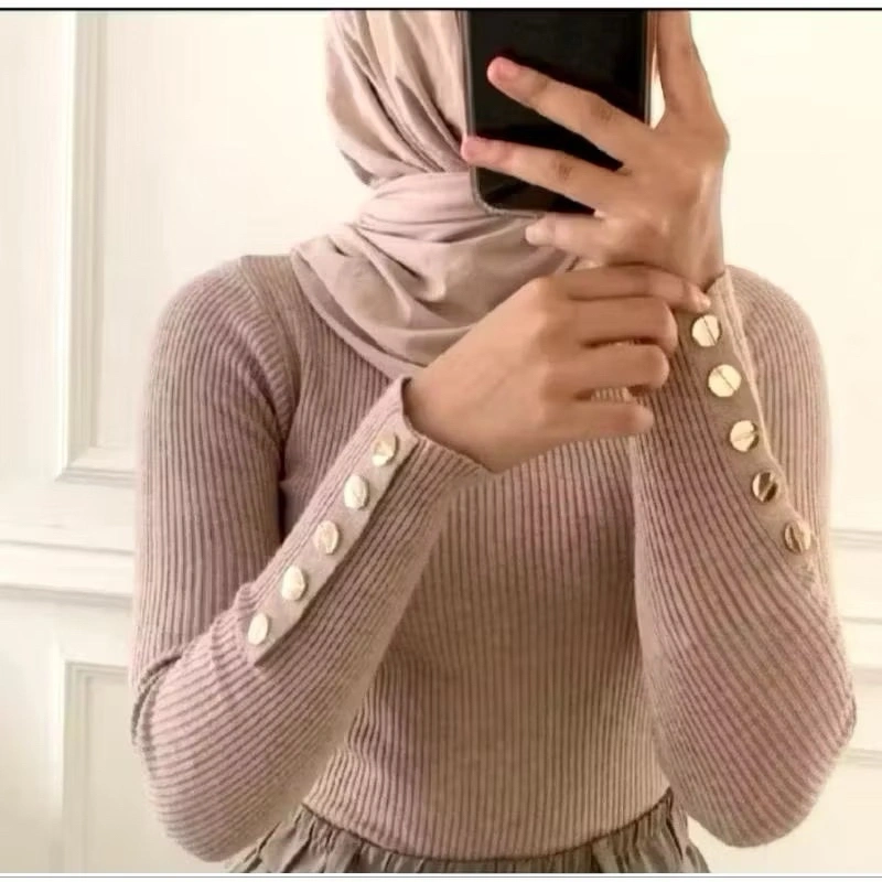 INARA BLOUSE | INARA MANSET KANCING | INARA INNER KOREAN STYLE | INARA BLOUSE KNITTED TANGAN KANCING