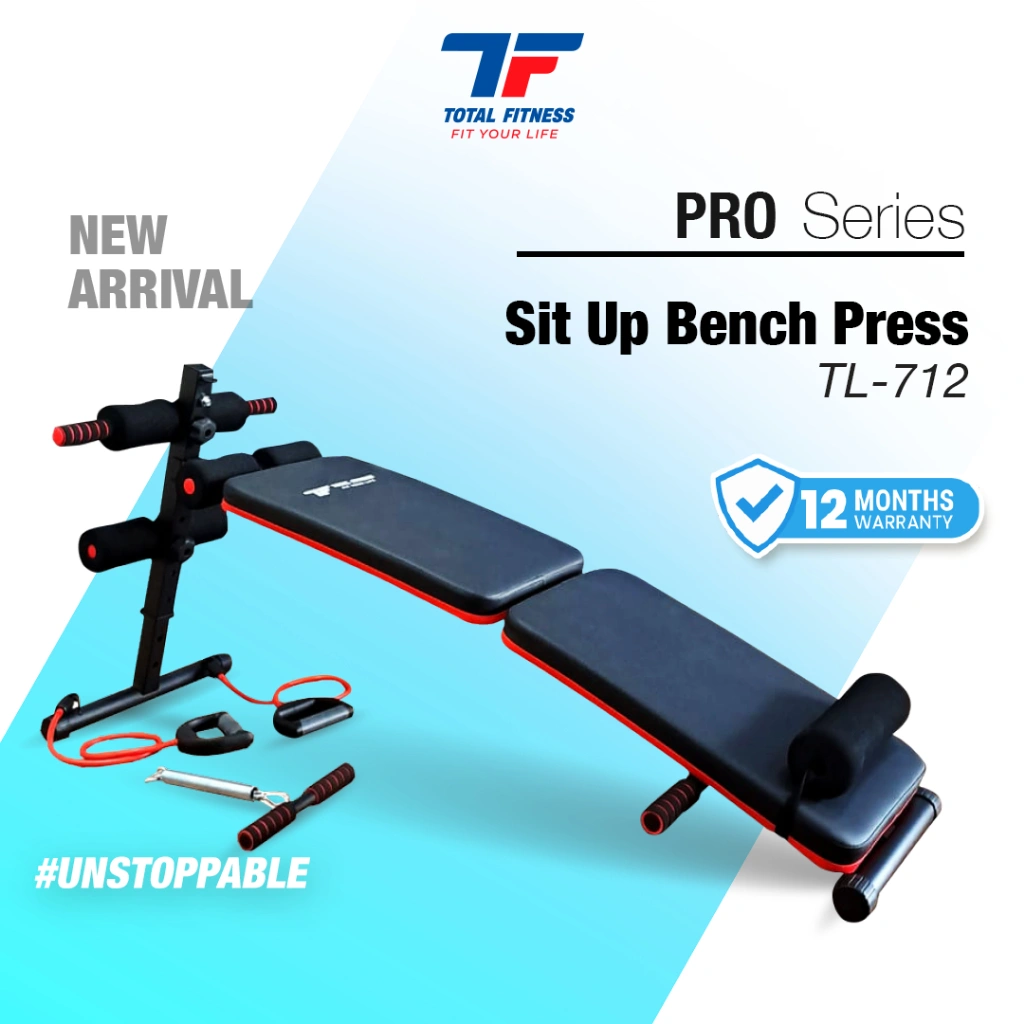 TOTAL FITNESS Sit Up Bench Tl-712 Multifungsi Alat Olahraga Rumah