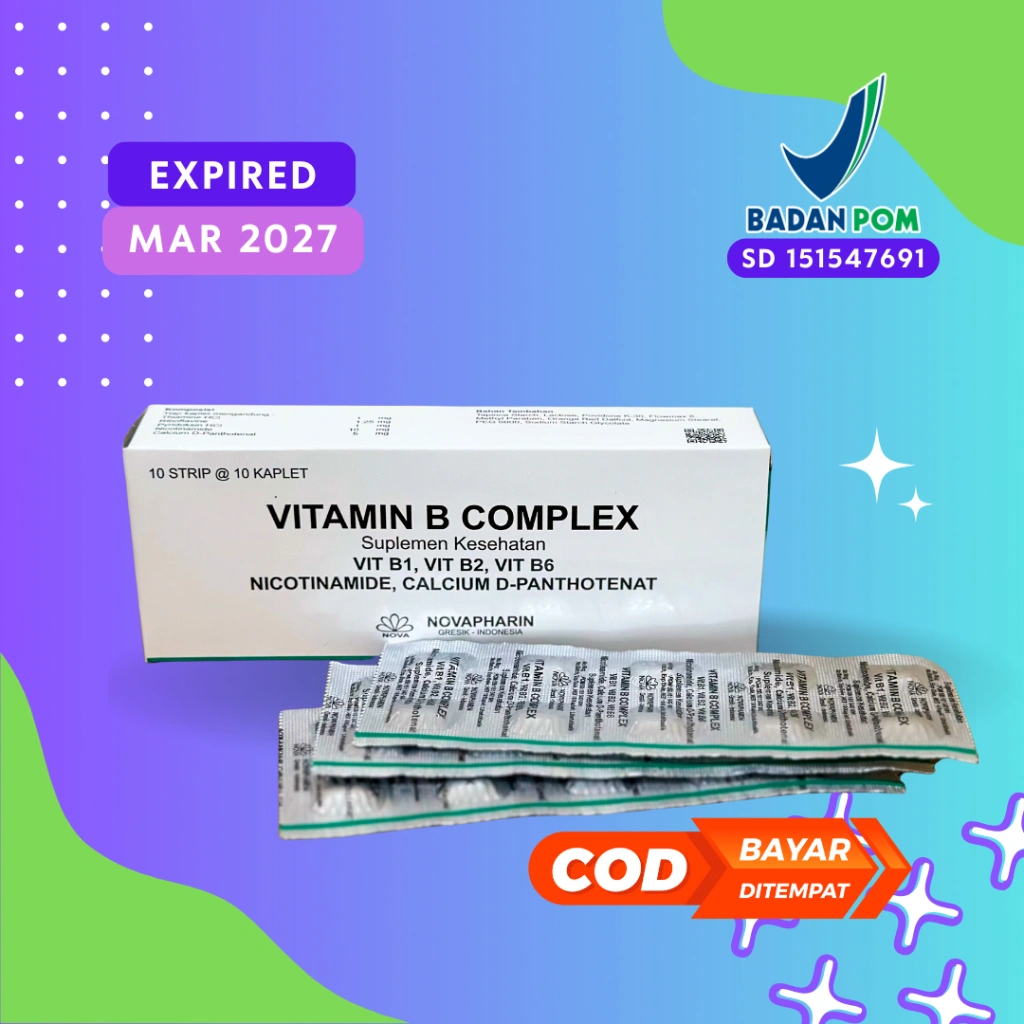 VITAMIN B COMPLEX BOX 10 Strip ( 100 KAPLET ) NOVAPHARIN