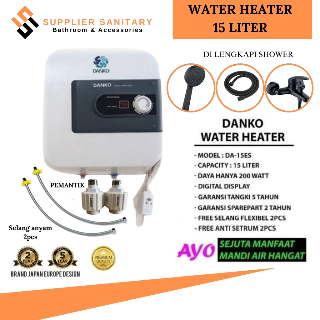 PEMANAS AIR WATER HEATER DANKO 15 LITER DA-15ES