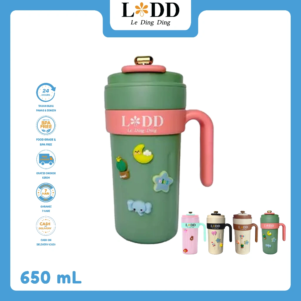 Le Ding Ding-Botol Minum Tumbler Aesthetic Smart LED Stainless Steel SUS 316 Vacuum Insulated 650ml