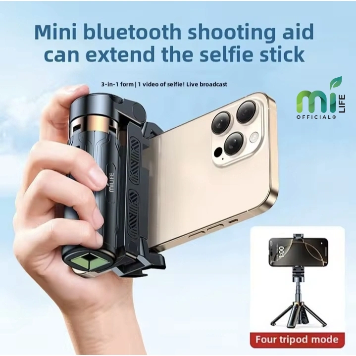 MiLife Tripod Mini Grip Selfie Stick Remote Control Bluetooth Tongsis