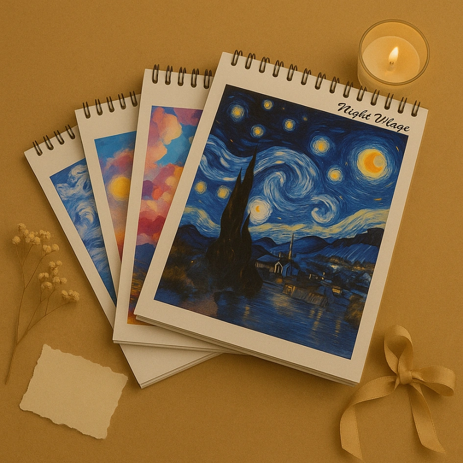 Sketchbook A5 Aesthetic Buku Gambar Vertikal Jilid Spiral 50 Lembar / 100 Halaman