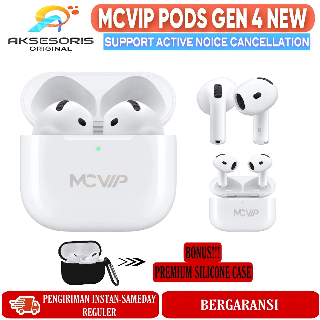 MCVIP Pods 4 Bluetooth Wireless With H2 Chip Wireless Charging Case Active Noise Cancellation ThePods Gen 4