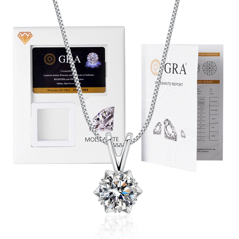 LOVETIA Kalung Moissanite Wanita Romantic Snowflake Necklace 925 Perak Sertifikat GRA BTXL037