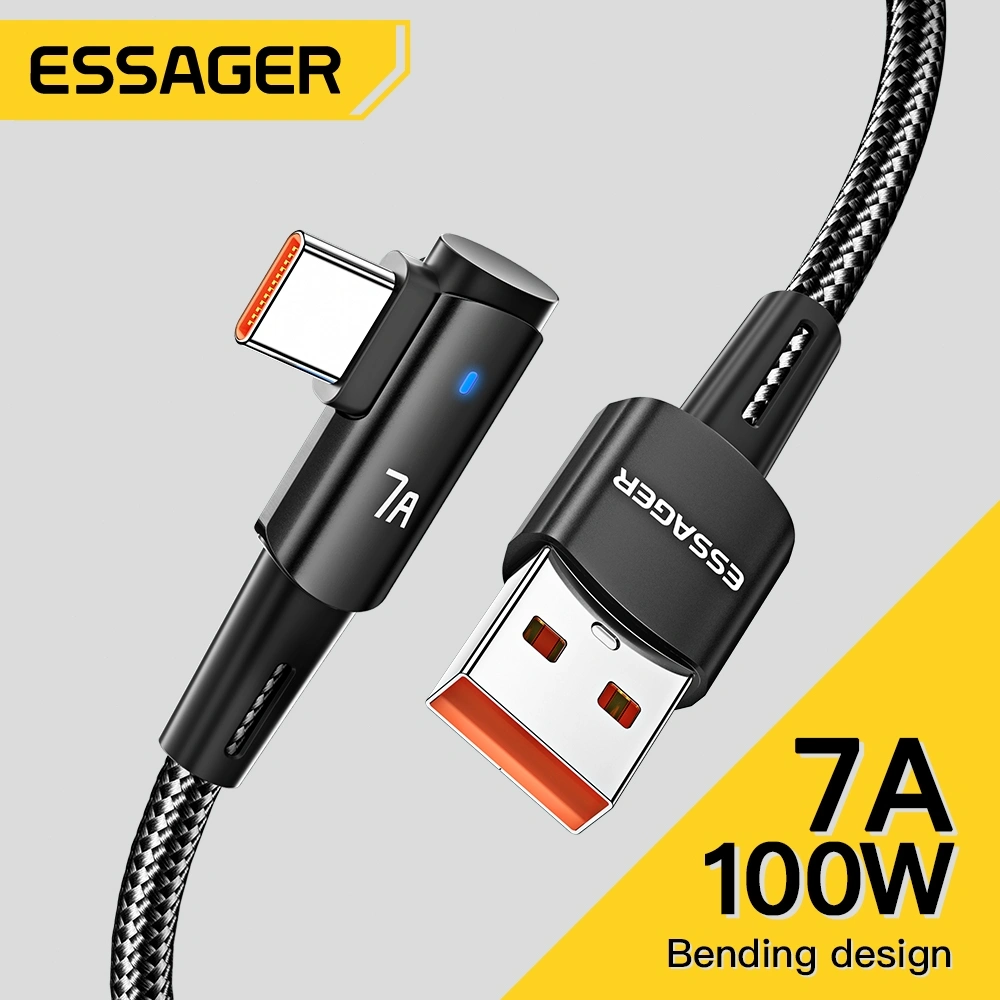 Essager 100w Fast Charging Kabel Data 7A USB A To Type C Convenient For Use During Gaming 1M/2M/3N