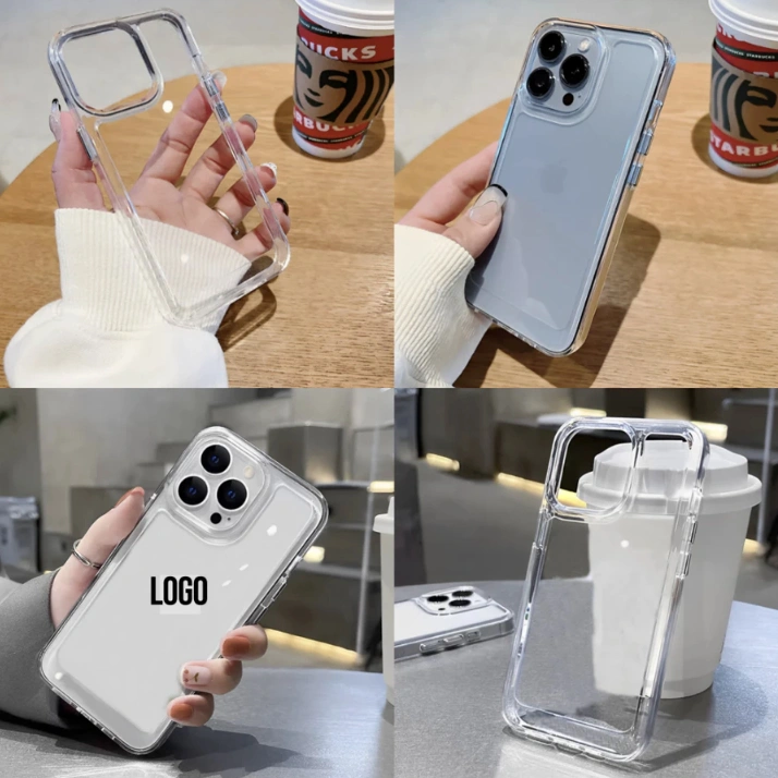 Soft Case iPhone Clear Acrylic X XR XS 11 12 13 14 Pro Max Plus Promax 7 8 Camera Protection Lens Cam Akrilik Anti Yellowing Kuning Liquid Crystal Casing Bening Transparan Glitter Softcase