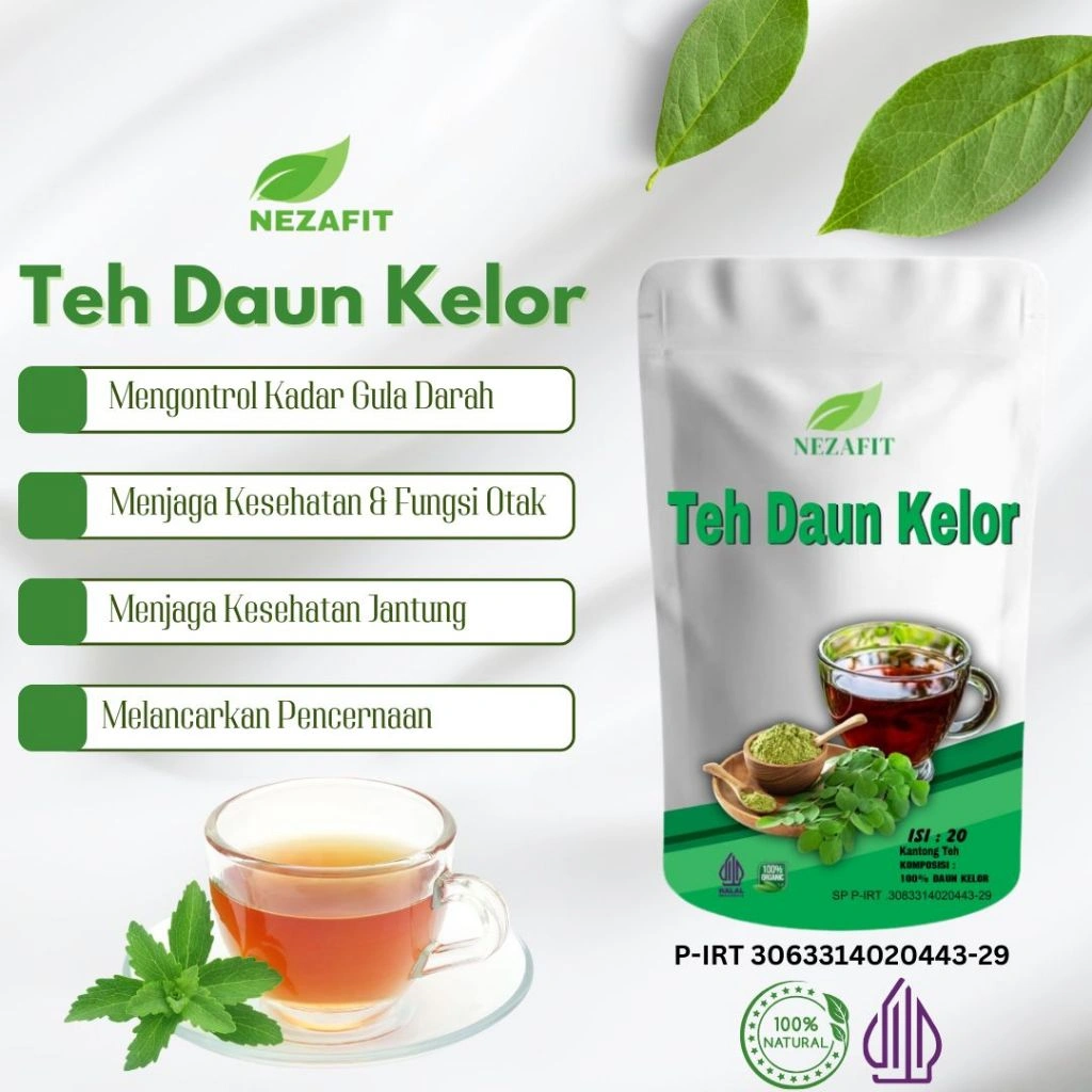 Teh Celup Daun Kelor Asli Original 100% Tanpa Campuran Kualitas Premium Nezafit