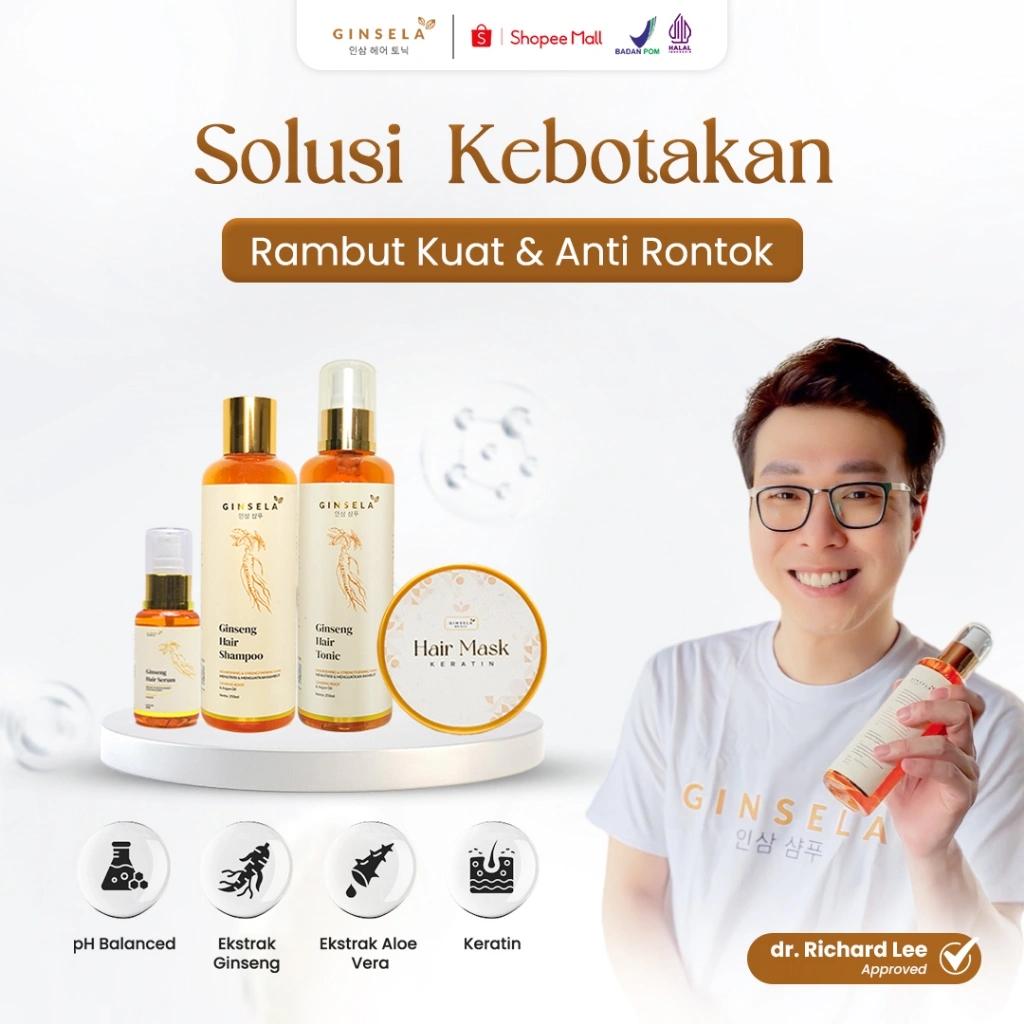 Ginsela Penyubur Rambut Alami Bantu Kurangi Kerontokan Parah Perawatan Rambut Dengan Gingseng Alami