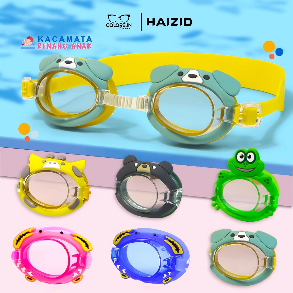 Colore.in Kacamata Renang Anak Motif Karakter Lucu Silicon Anak Laki Laki Perempuan Oval Elastis Anti Slip 481-491