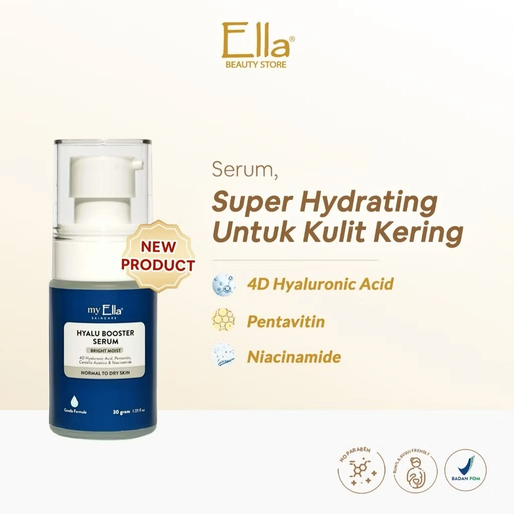 Ella Skincare Hyalu Booster Serum with 4D Hyaluronic Acid - Super Hydrating Untuk Kulit Kering