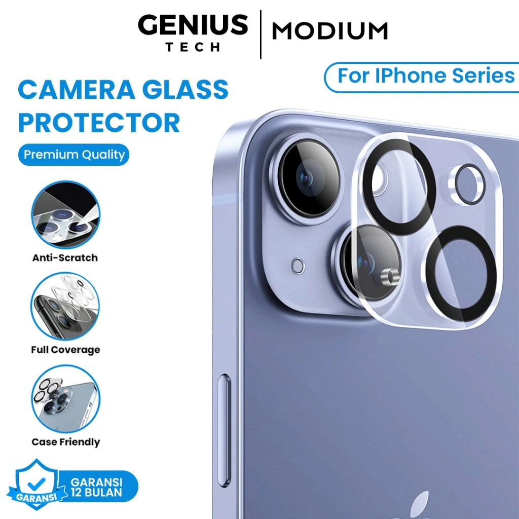 Genius Tech Tempered Glass Camera Screen Protector for iPhone 15 14 13 12 11 PRO MAX Pelindung Lensa Kamera Handphone Fullscreen X XS XR XSMAX