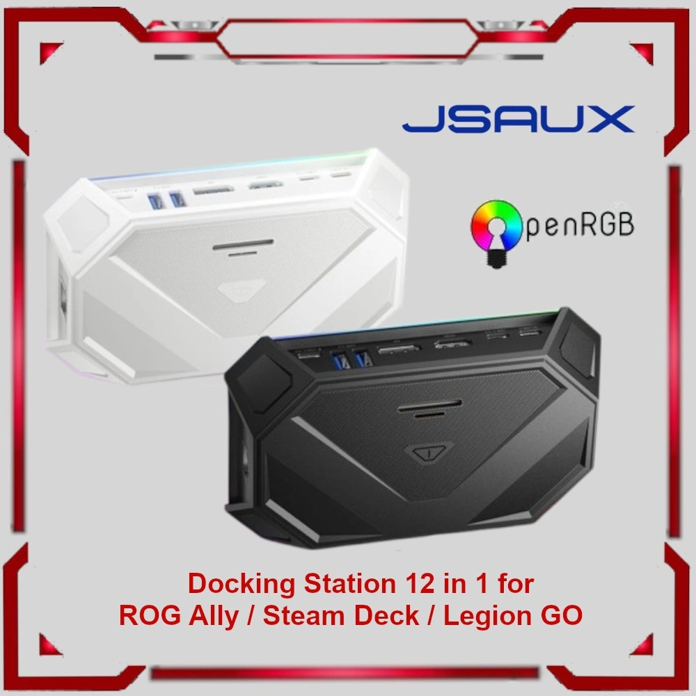 JSAUX 12-in-1 RGB Docking Station for Legion Go Steam Deck ROG Ally X USB Hub Accessories