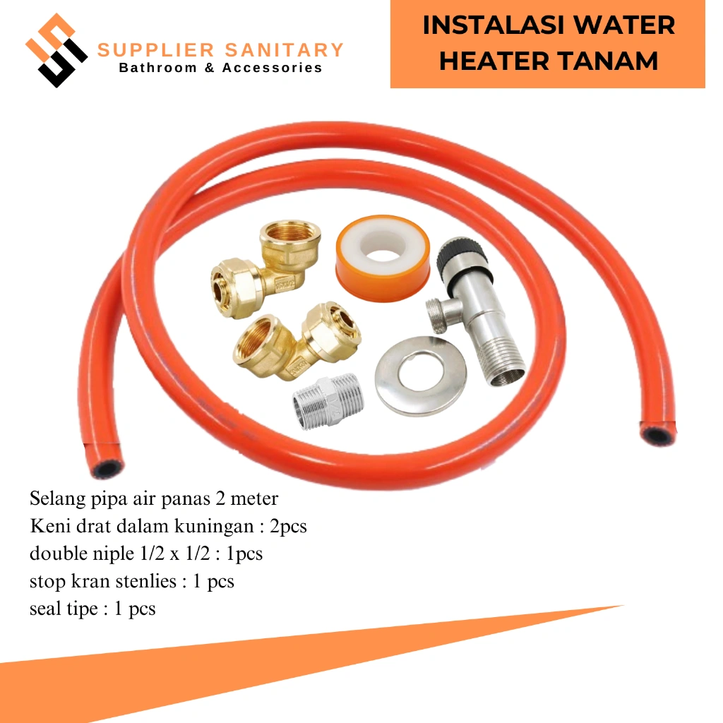 INSTALASI WATER HEATER TANAM TEMBOK/ACCESORIES WATER HEATER