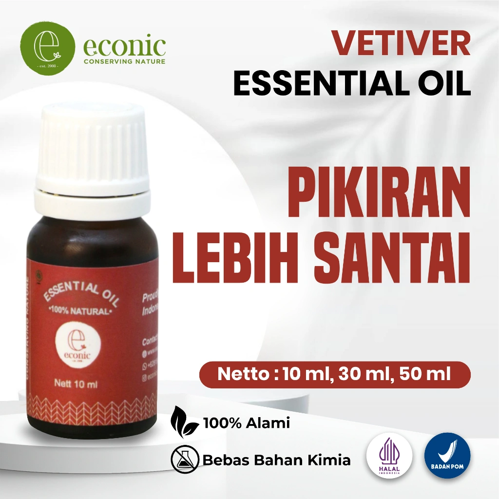 Vetiver Essential Oil | Aromaterapi Menenangkan Pikiran & Meredakan Stres | Essential Oil Diffuser