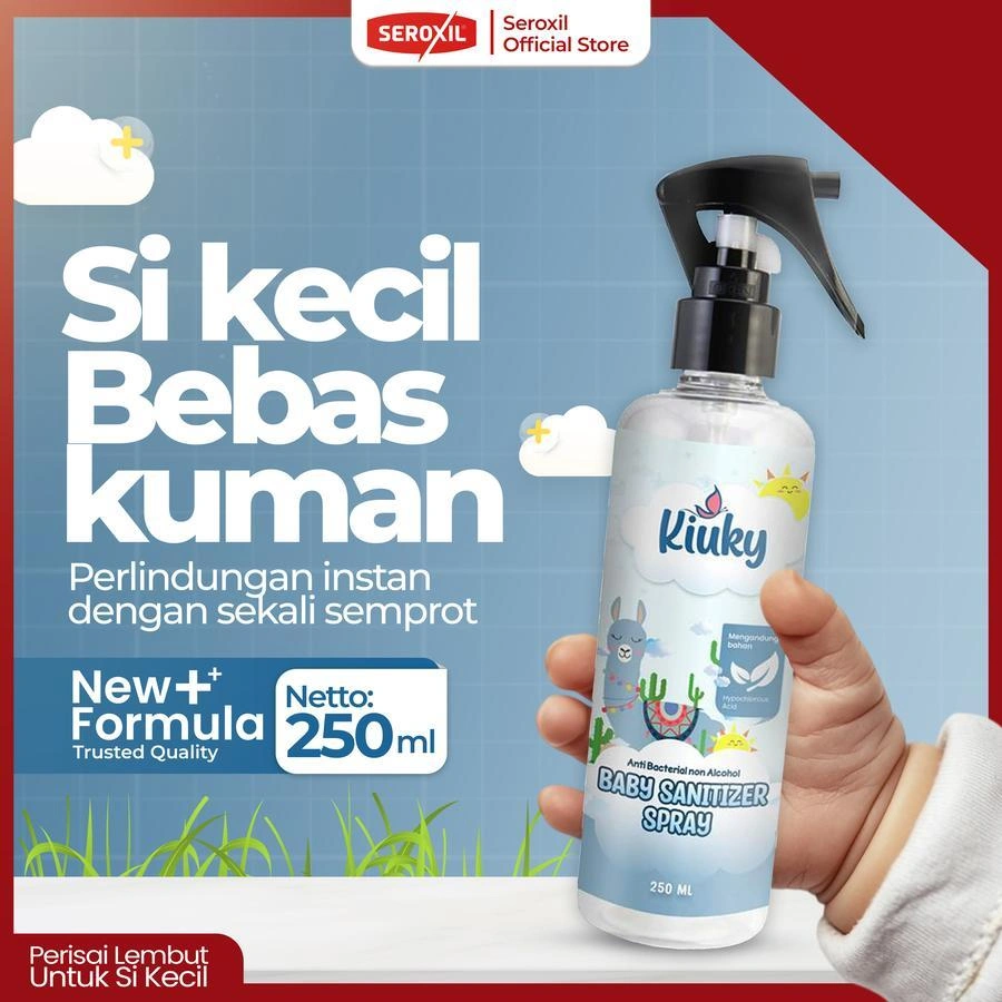 Seroxil Kiuky Baby Sanitizer Spray - Anti Bacterial Non Alcohol 250ml