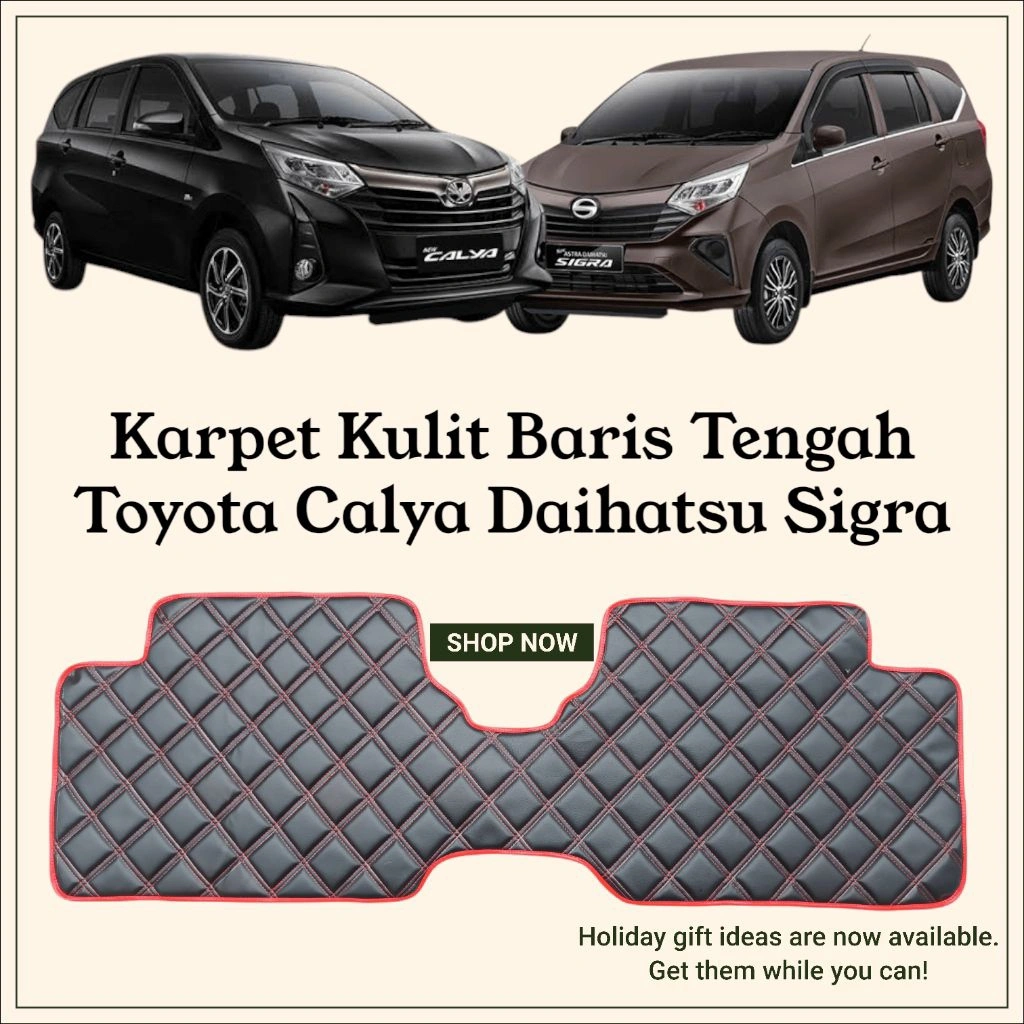 Karpet Kulit Mobil Toyota Calya Daihatsu Sigra bahan premium Aksesoris Interior Double Line