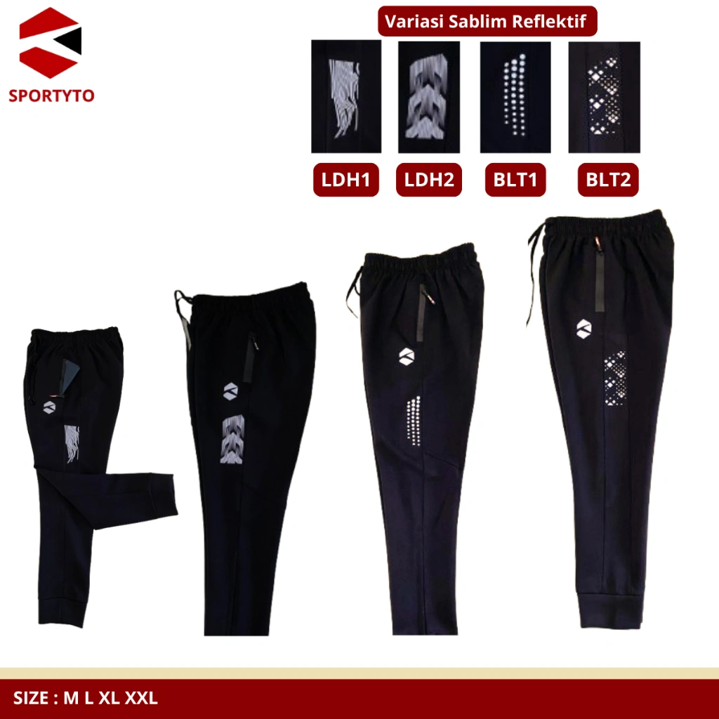 SPORTYTO - Celana Training Panjang Jogger Olahraga Unisex Aneka Varian Model Stylish Sporty