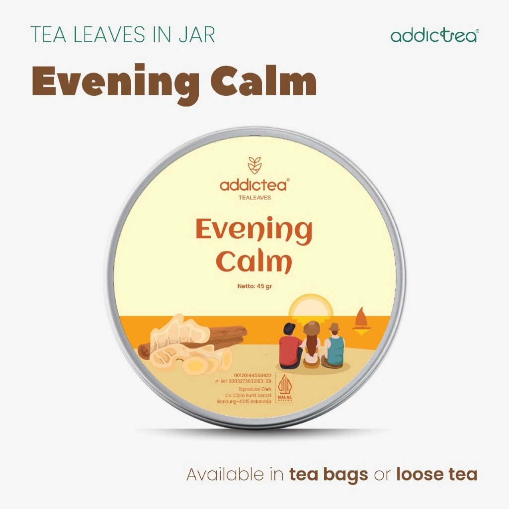 Addictea Special Tealeaves, Black Tea Evening Calm, Artisan Tea | Kemasan Tea bag & Loose Tea