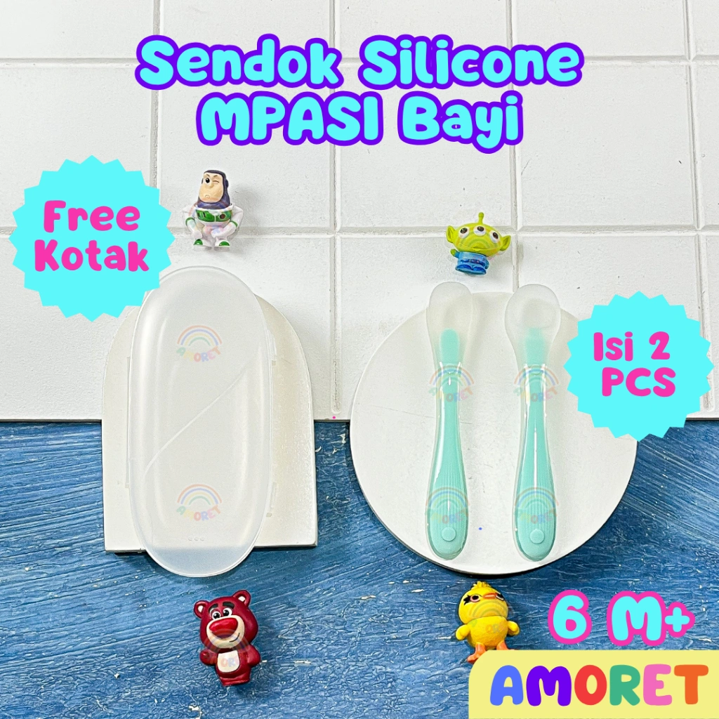 Sendok Makan Anak Bayi Silicone Elastis /Lentur Belajar Training Silikon Bisa Tekuk BPA FREE