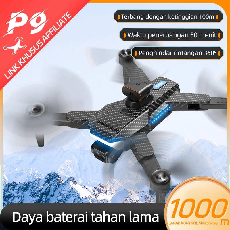 【Pemula belajar dalam satu detik】(LINK KHUSUS AFFILIATE) Drone P9 Dual Kamera 8K HD Brushless Wif FPV