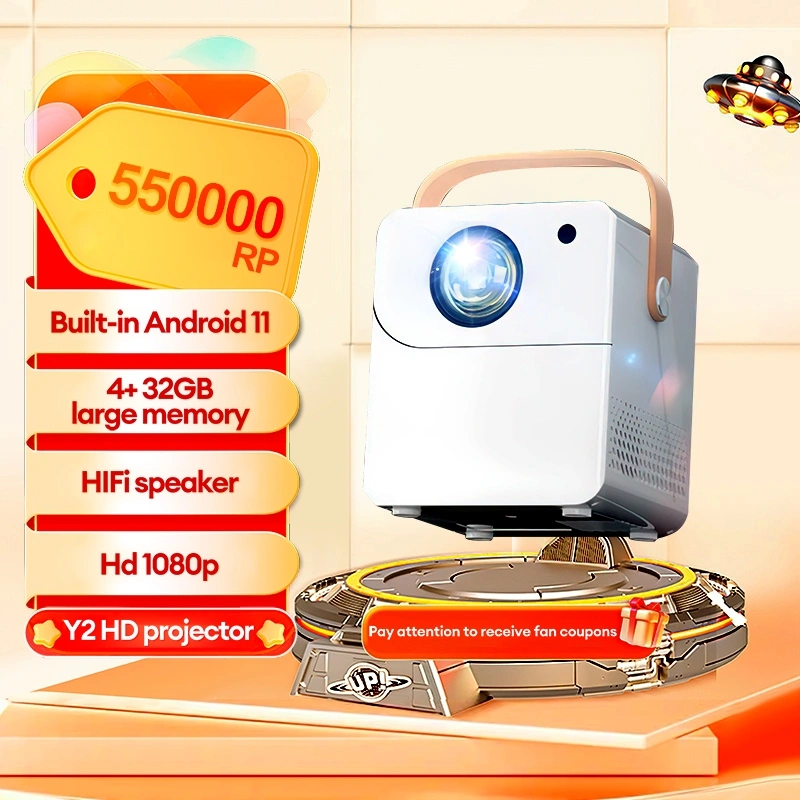 Mini Proyektor T2 Android 11.0 4K Smart Projector 9000 Lumen 10.0 Ram 2G Rom Netflix/Youtube/Theater