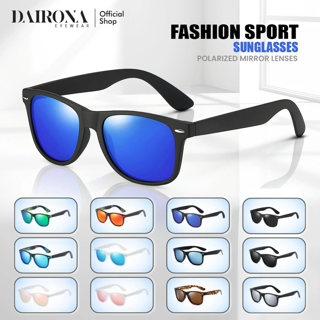 Dairona Eyewear Kacamata Hitam Sunglasses Anti Silau Anti Sinar Matahari UV400 Polarized Kacamata Hitam Keren Gaya Pria Wanita Terbaru 2140