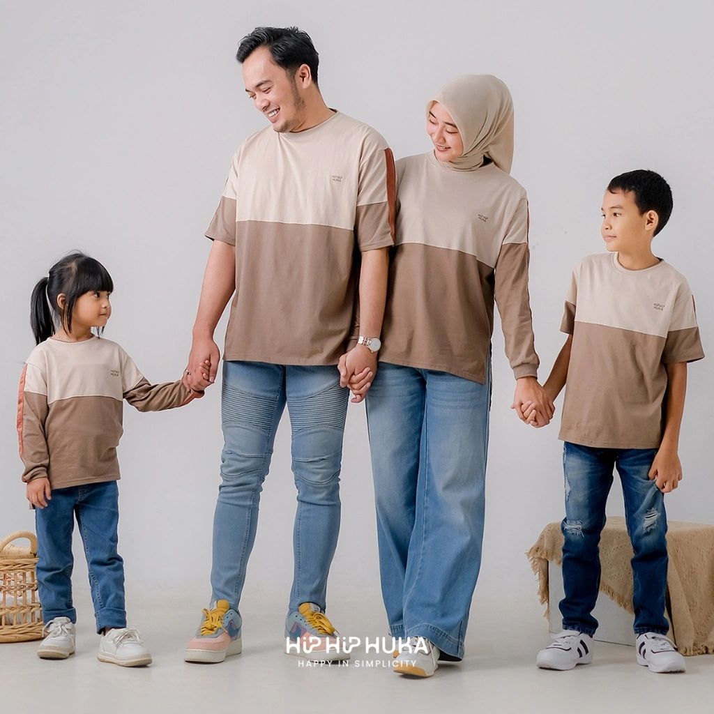 HipHipHuka - Baju Kaos Couple Keluarga Sarimbit Pasangan Ayah Ibu Anak Family Set Simfoni Delta