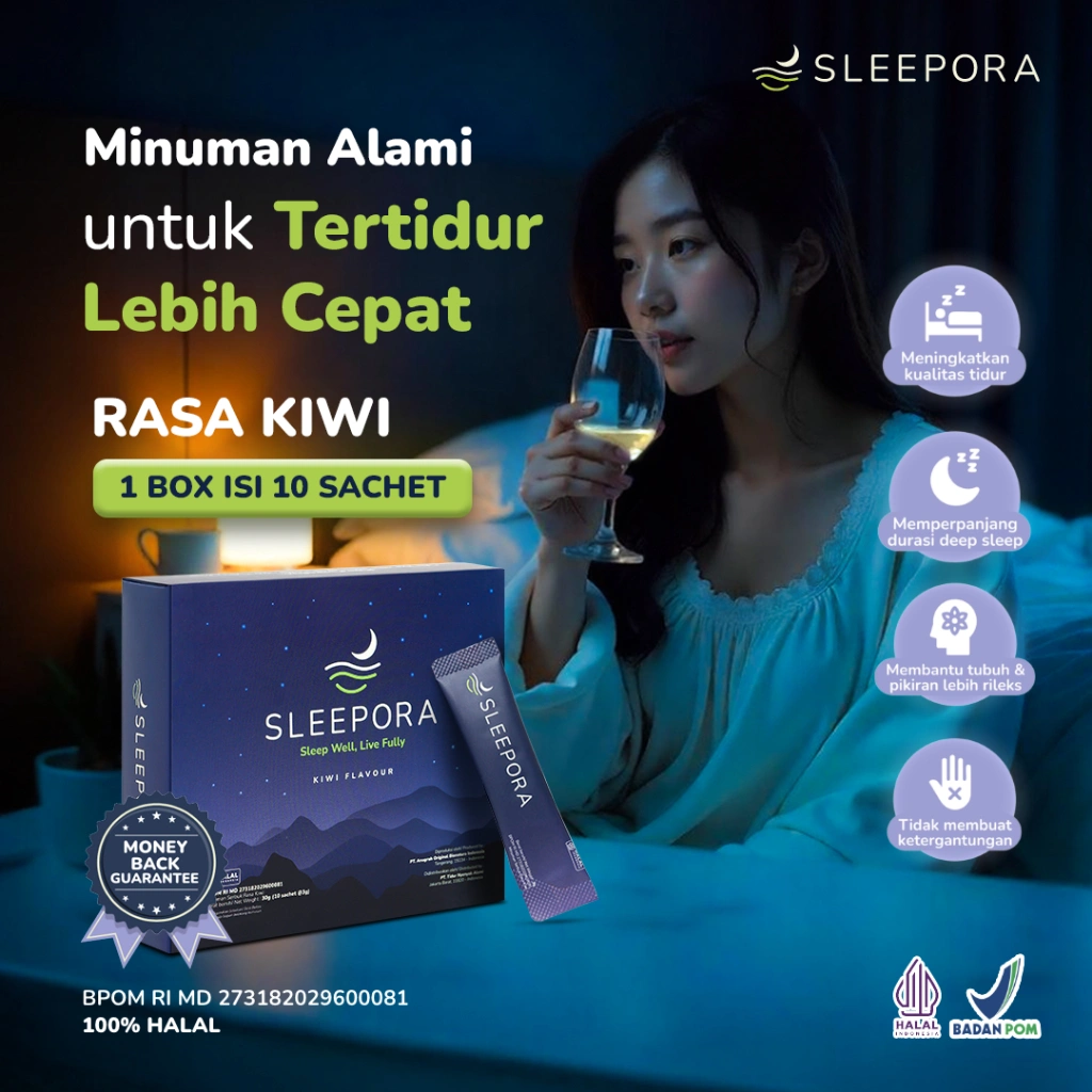 Solusi Alami untuk Tertidur Lebih Cepat - SLEEPORA (1 box isi 10) - Bukan Melatonin
