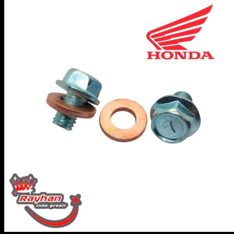baut oli gardan pembuangan dan pengisian dengan ring tembaga asli dan baut original..
