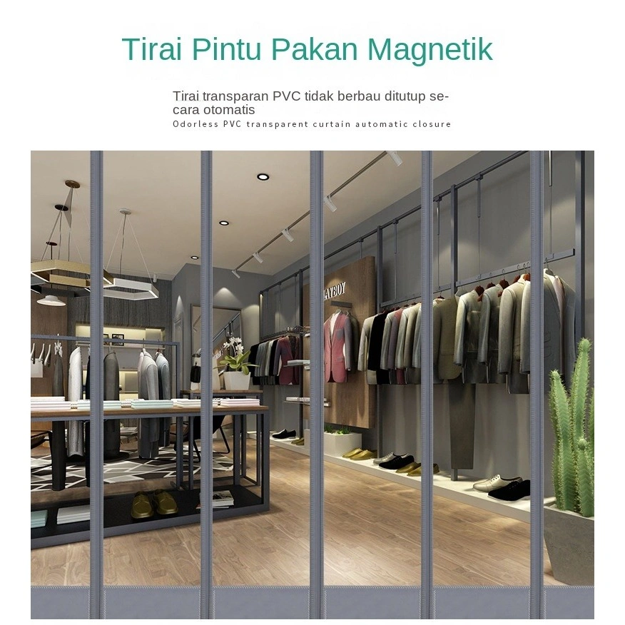 VCology - [Tirai Pintu Baru] Tirai PVC magnetik berkualitas tinggi setebal 3mm, anti serangga, tahan panas, tahan api, mudah dipasang.Kirim 24 Jam.