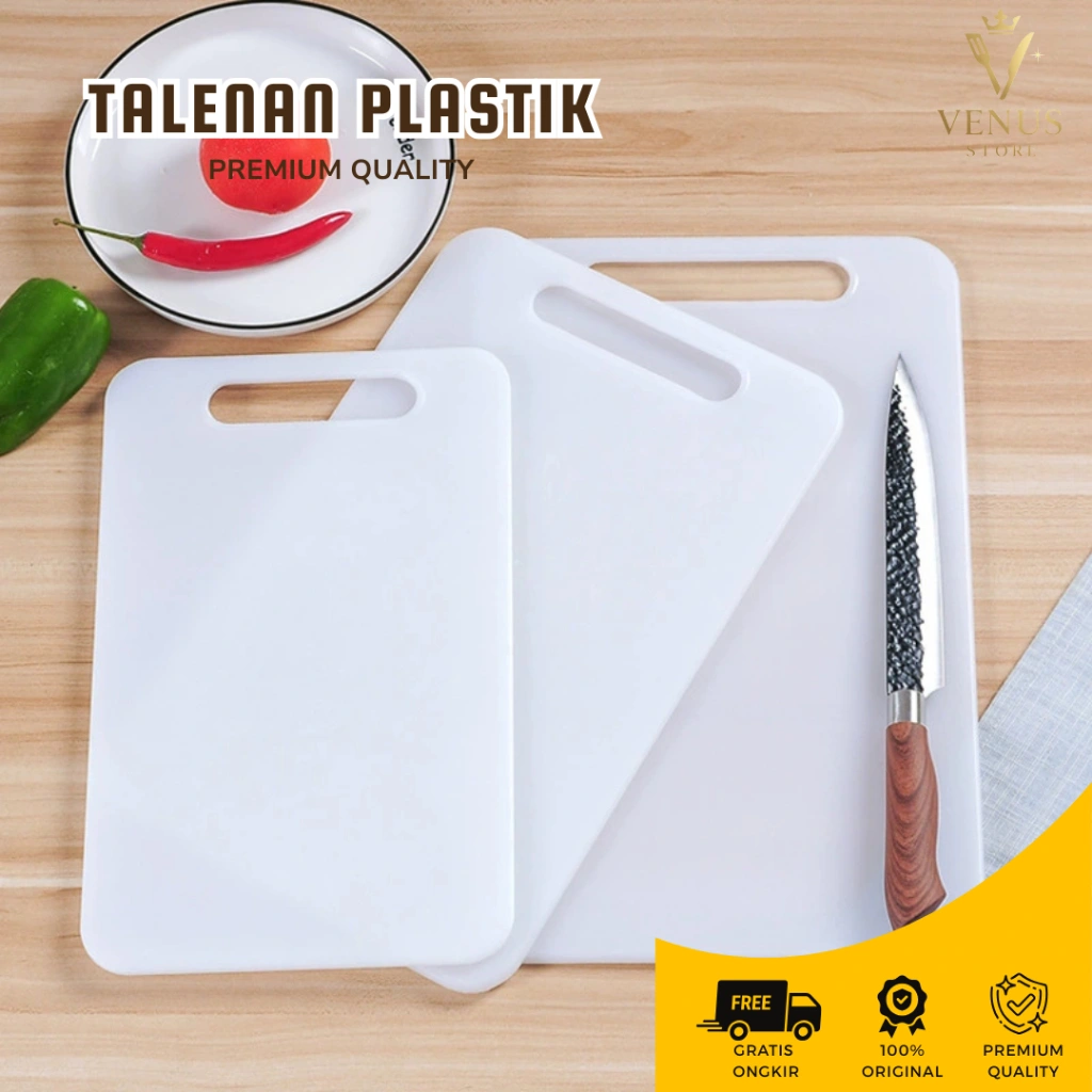 Venus Store - Talenan Plastik Foodgrade / Cutting Board Tebal Putih / Talenan Plastik Warna Putih