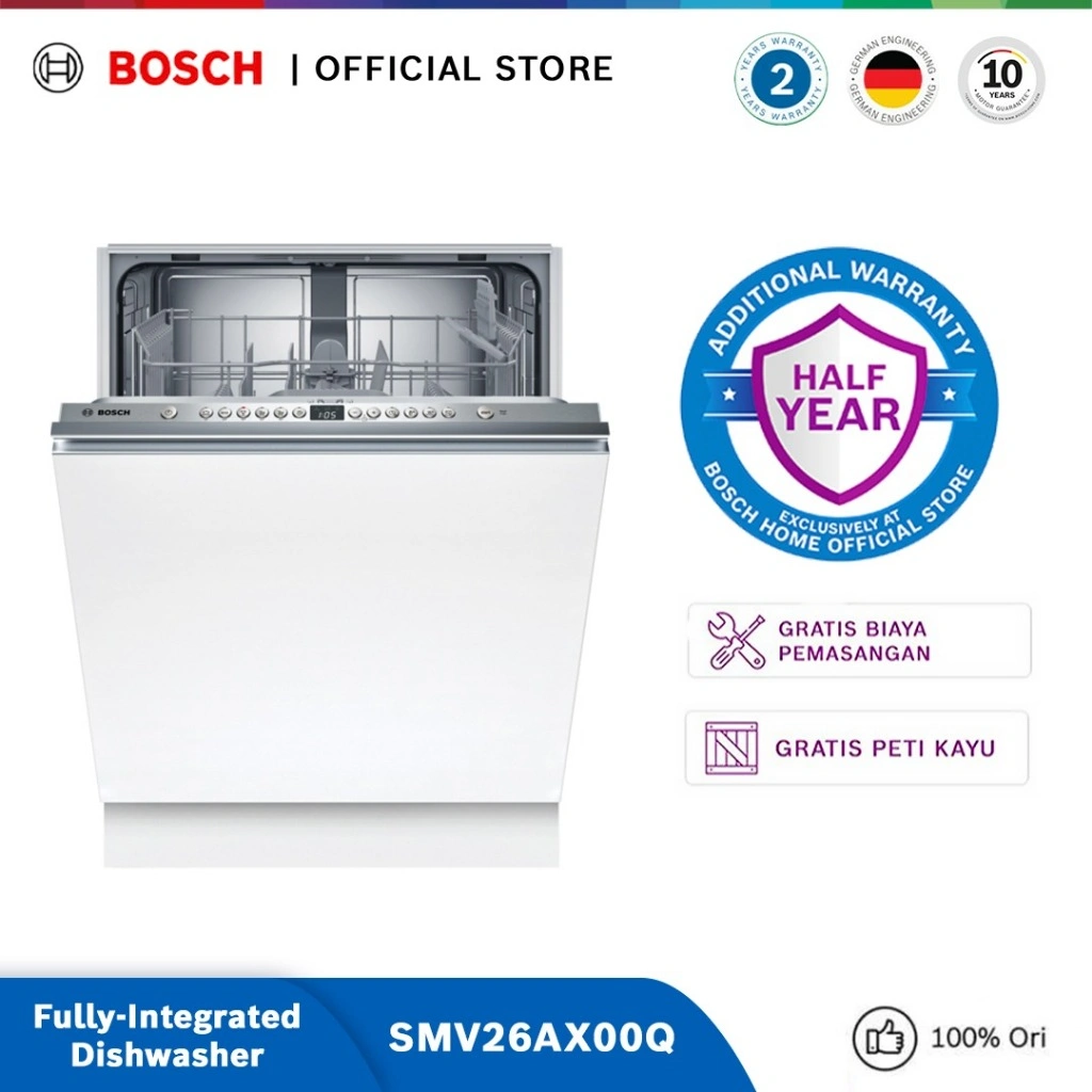 Bosch SMV26AX00Q Fully-Integrated Dishwasher / Mesin Pencuci Piring 60cm Series 2