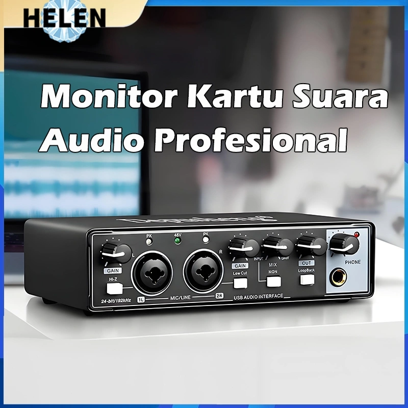 Sound Card Audio Interface USB Monitor Kartu Suara Audio Profesional 2 In 2 Out - MD22