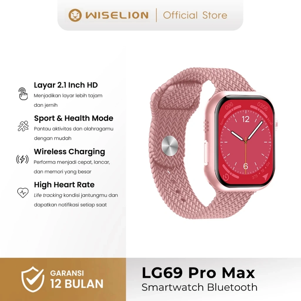 WISELION Bluetooth Smartwatch LG69 ProMax | NFC Support | Sport & Health | Hi-Fi Sound Music | GPS |Women's Watches